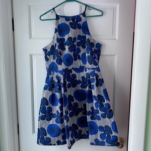 Blue floral vintage Badgley Mischka Mini Dress